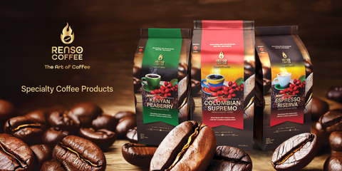 Introducing All-New Renso Specialty Coffee Products: Kenyan Peaberry, Colombian Supremo, Espresso Riserva