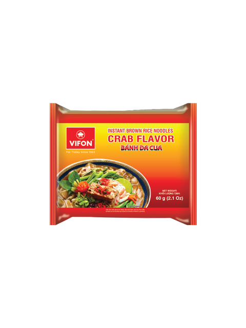 VIFON Instant Brown Rice Noodles Crab Flavor 60g (Case of 30)