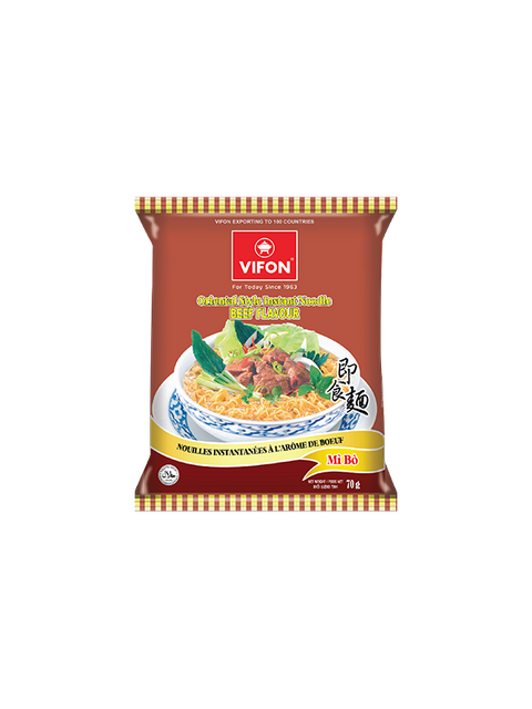 VIFON Oriental Style Instant Noodle Beef Flavor 70g (Case of 30)