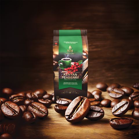 Renso Coffee, Kenyan Peaberry, 100% Arabica, Whole Bean