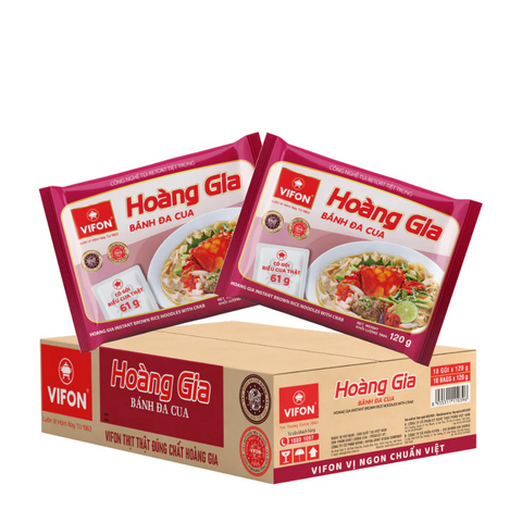 VIFON Hoang Gia Instant Brown Rice Noodles with Crab 120g (Case of 18)