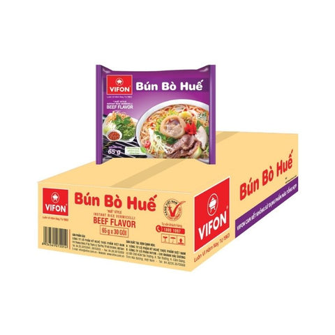 VIFON "Hue" Style Instant Rice Vermicelli Beef Flavor 65g (Case of 30)