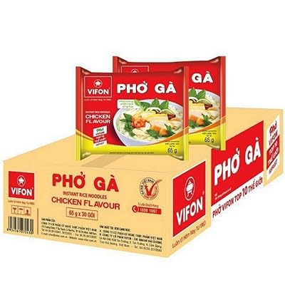 VIFON Vietnamese Style Instant Rice Noodles Chicken Flavor 60g (Case of 30)